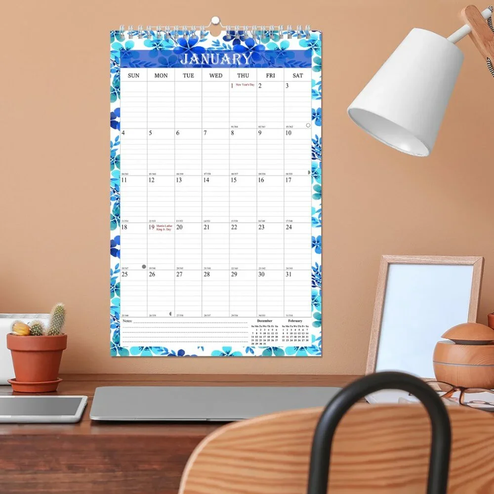 2026-2027 Wall Calendar Spiral-bound Twin-Wire Binding - 18 Months 11